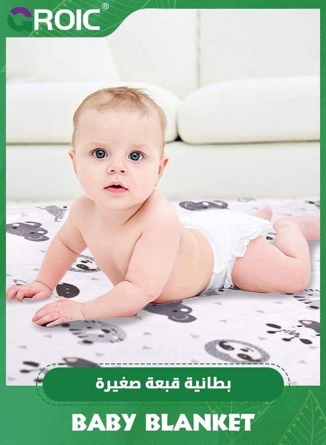 GROIC Baby Blanket Super Soft Plush with Double Layer Dotted Backing, Lovely Brown Animals Printed Unisex Design Receiving Blanket, 30x40 Inch - Image 2