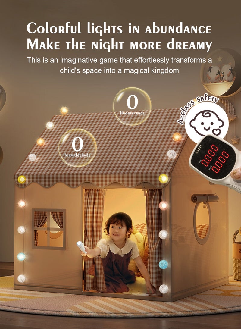 أوربازار خيمة كبيرة للأطفال للاستخدام الداخلي والخارجي، خيمة لعب للأطفال الصغار مع ديكور لحفلات أعياد الميلاد، بيت لعب للأطفال خيمة قلعة الأميرة، ألعاب غرفة داخلية للأطفال للبنات والأولاد من سن 3، 4، 5، 6-10 سنوات - Image 5