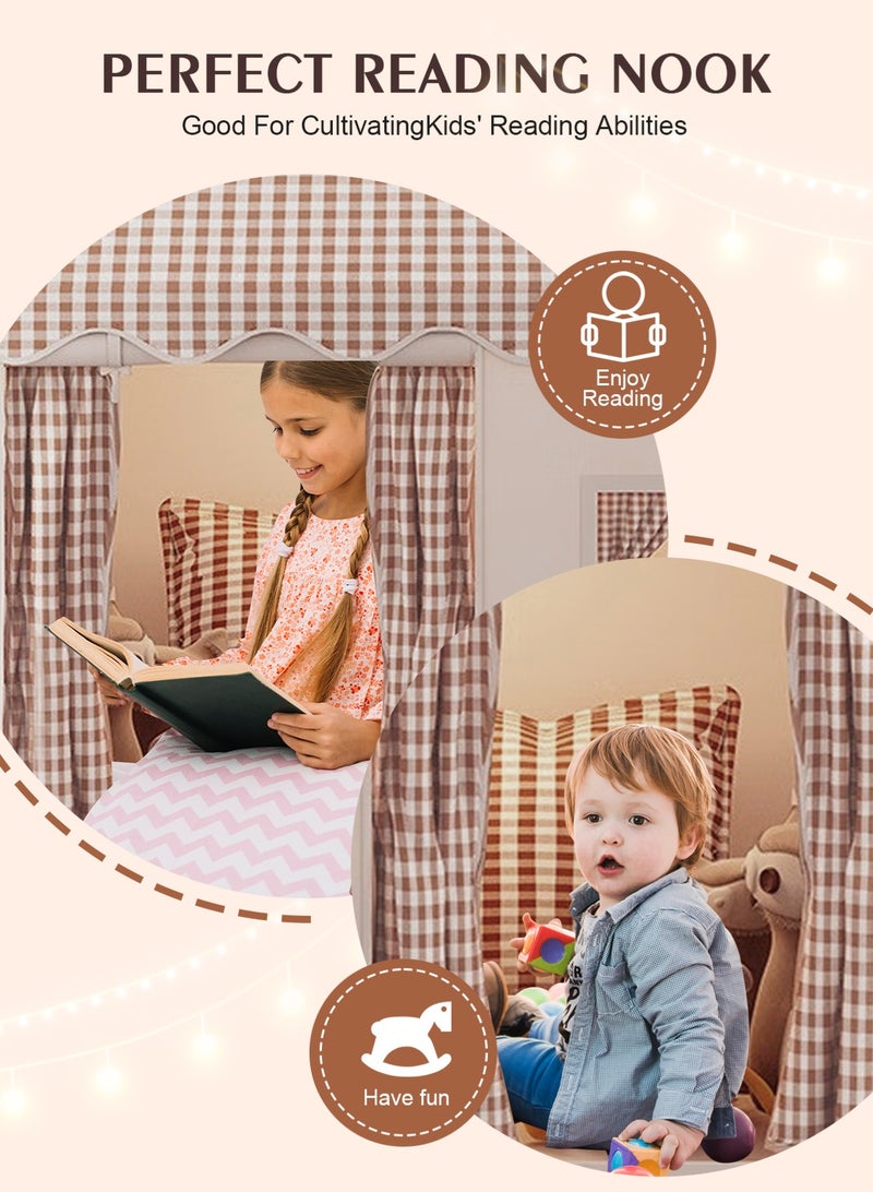 أوربازار خيمة كبيرة للأطفال للاستخدام الداخلي والخارجي، خيمة لعب للأطفال الصغار مع ديكور لحفلات أعياد الميلاد، بيت لعب للأطفال خيمة قلعة الأميرة، ألعاب غرفة داخلية للأطفال للبنات والأولاد من سن 3، 4، 5، 6-10 سنوات - Image 2