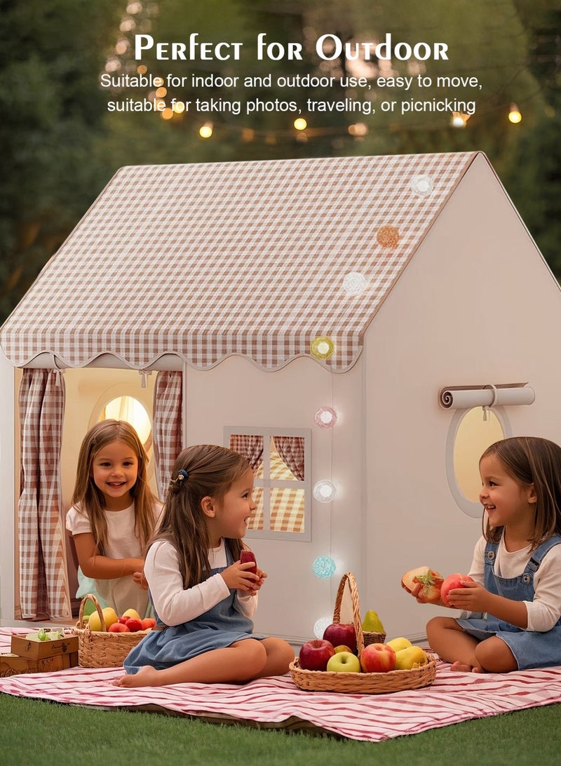 أوربازار خيمة كبيرة للأطفال للاستخدام الداخلي والخارجي، خيمة لعب للأطفال الصغار مع ديكور لحفلات أعياد الميلاد، بيت لعب للأطفال خيمة قلعة الأميرة، ألعاب غرفة داخلية للأطفال للبنات والأولاد من سن 3، 4، 5، 6-10 سنوات - Image 4