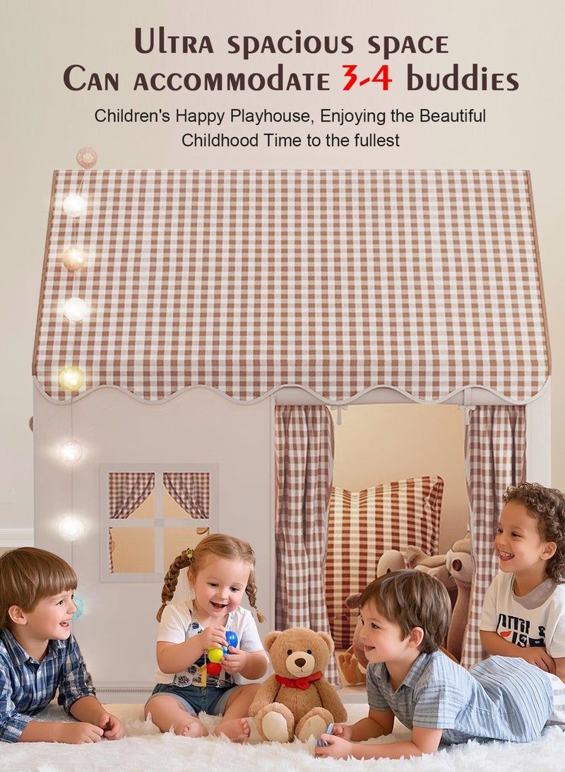 أوربازار خيمة كبيرة للأطفال للاستخدام الداخلي والخارجي، خيمة لعب للأطفال الصغار مع ديكور لحفلات أعياد الميلاد، بيت لعب للأطفال خيمة قلعة الأميرة، ألعاب غرفة داخلية للأطفال للبنات والأولاد من سن 3، 4، 5، 6-10 سنوات - Image 3