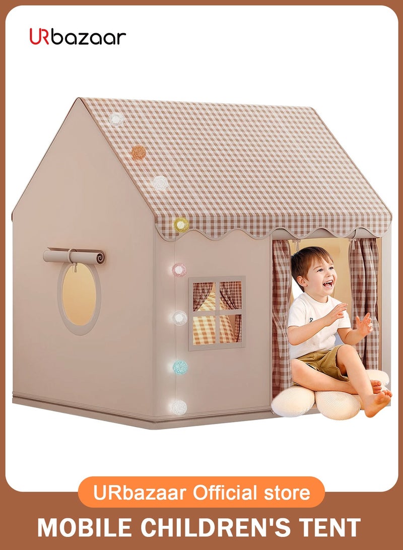 أوربازار خيمة كبيرة للأطفال للاستخدام الداخلي والخارجي، خيمة لعب للأطفال الصغار مع ديكور لحفلات أعياد الميلاد، بيت لعب للأطفال خيمة قلعة الأميرة، ألعاب غرفة داخلية للأطفال للبنات والأولاد من سن 3، 4، 5، 6-10 سنوات - Image 1