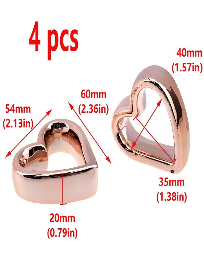 Risbay Napkin Rings,Metal Heart-Shaped Napkin Rings,Metal Love Buckle Napkin Holder for Dinner Table Decor, Wedding, Banquet, Party, Easter,Set of 4,Rose Gold - Image 2
