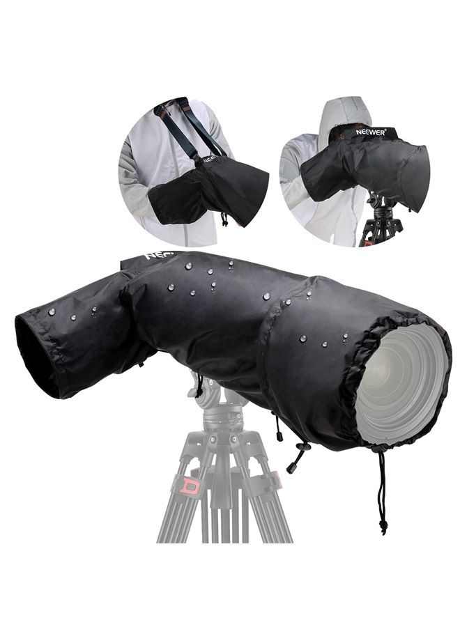 NEEWER Camera Rain Cover, Large Size Durable Nylon Raincoat Compatible with Canon Nikon Sony and Large Cameras and Lenses with ⌀300/400/500/600/800mm, with Sleeves/Drawstrings/Viewing Window, PB004 - Image 1