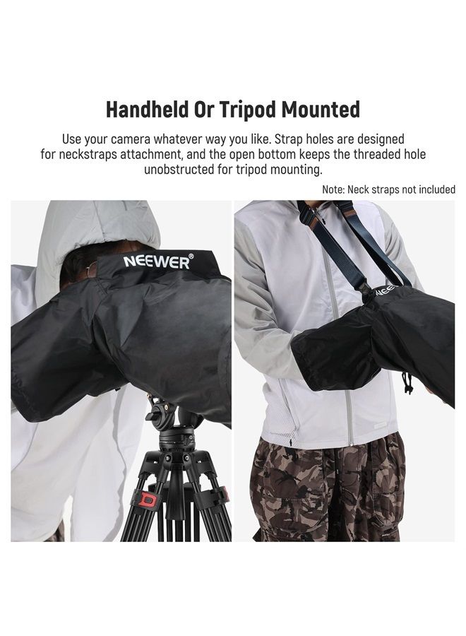 NEEWER Camera Rain Cover, Large Size Durable Nylon Raincoat Compatible with Canon Nikon Sony and Large Cameras and Lenses with ⌀300/400/500/600/800mm, with Sleeves/Drawstrings/Viewing Window, PB004 - Image 2
