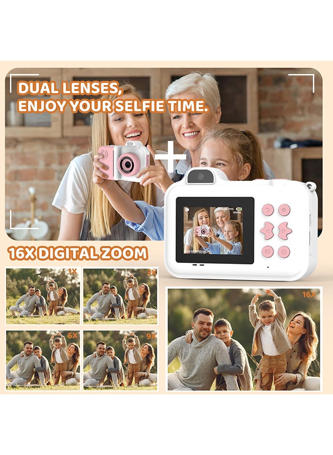 XiuWoo Kids Camera Instant Print,Kids Digital Camera 1080P HD Dual-Lens Selfie,Instant Print Camera with 5 Rolls Paper & 32GB Card,Toddler Camera Christmas Birthday Gifts for Boys Age 3-12 - Image 4
