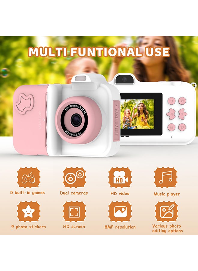 XiuWoo Kids Camera Instant Print,Kids Digital Camera 1080P HD Dual-Lens Selfie,Instant Print Camera with 5 Rolls Paper & 32GB Card,Toddler Camera Christmas Birthday Gifts for Boys Age 3-12 - Image 3