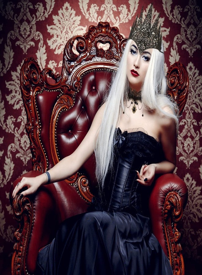 Jadive 4 Pcs Goth Accessories Black Gothic Witch Crown Queen Crown Gothic Necklace Black Lace Choker Earrings Victorian Jewelry Halloween Accessories for Women Punk Party Vampire Jewelry - Image 5
