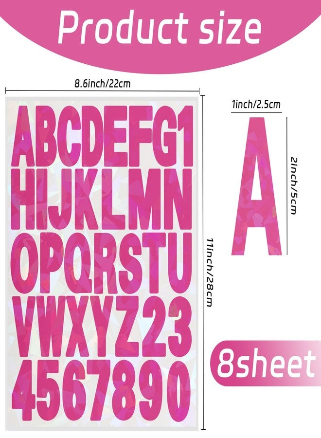 Starboling Letter Stickers,2 inch 8 Sheets Rose red Alphabet Sticker,Self Adhesive Vinyl Letter Stickers Mailbox Numbers,for Arts Crafts Outdoor Sign Poster Mailbox Sign Doors Mailboxes Car Truck - Image 2