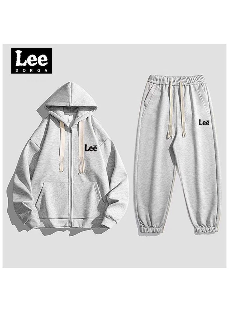 LEE Leisure Sports Suit Cardigan Hooded Sweatshirt Sweatpants Two-piece Set  - Image 1
