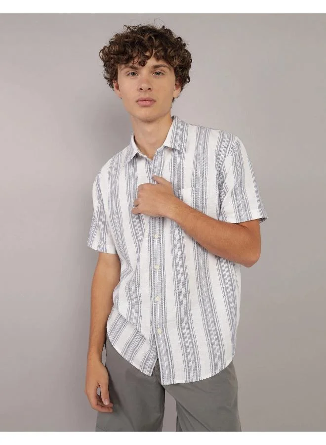 امريكان ايجل AE Poolside Striped Button-Up Shirt