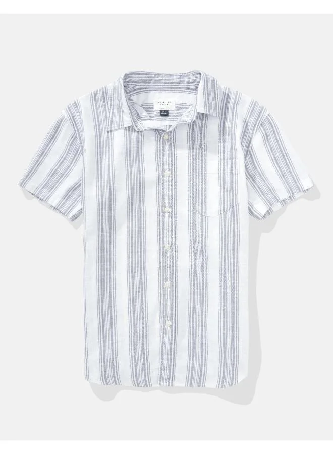 American Eagle AE Poolside Striped Button-Up Shirt