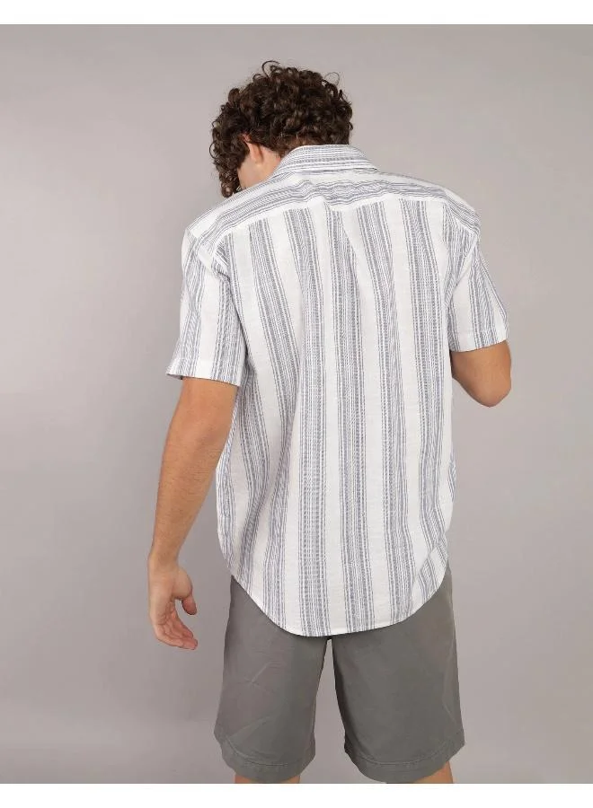 American Eagle AE Poolside Striped Button-Up Shirt