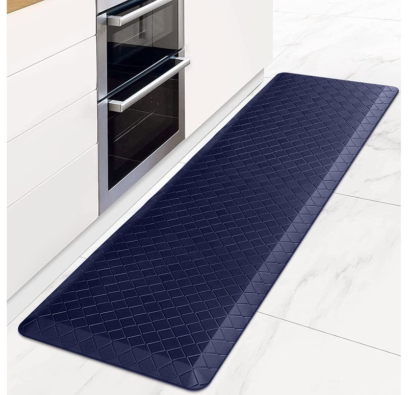 HappyTrends Kitchen Runner Rugs AntiFatigue mats  45 Inch Thick Non Slip Waterproof Ergonomic Comfort Mat for Kitchen Floor Home Office Sink Laundry 173x 60Blue