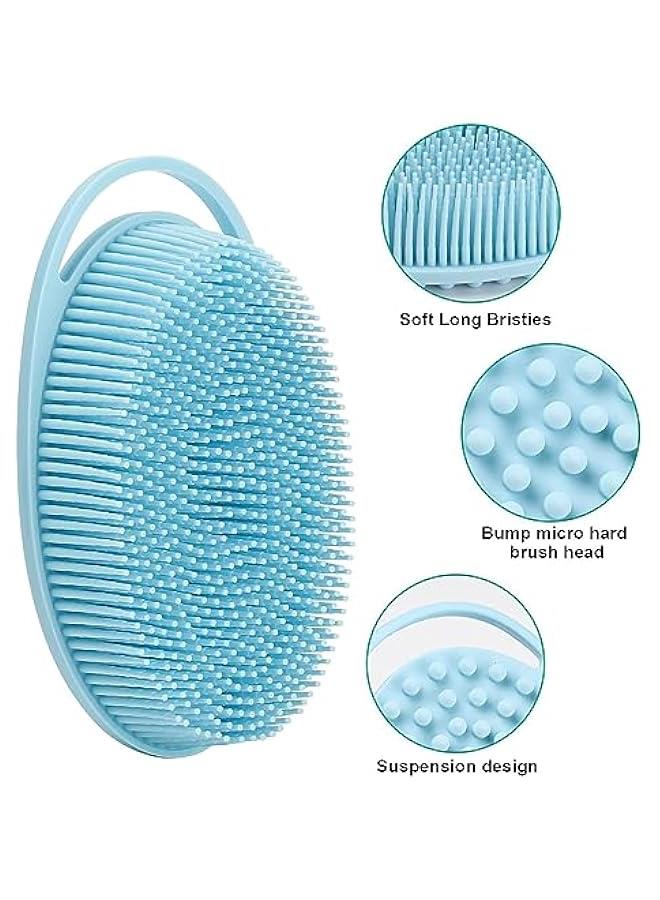 MOXO Body Scrubber Silic Body Loof 2 in 1 Bath and Shampoo Brush Double Sided Shower Scrubber for BodyHead ScrubberScalp Massager BrushExfoliating Body Scrubber for Use in Shower 2Pcs - Image 5