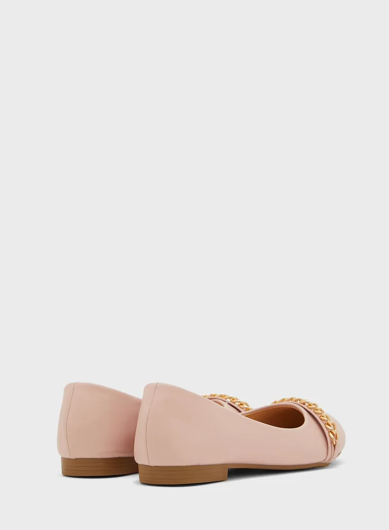 Ginger Chain Detail Ballet Flat Slip On