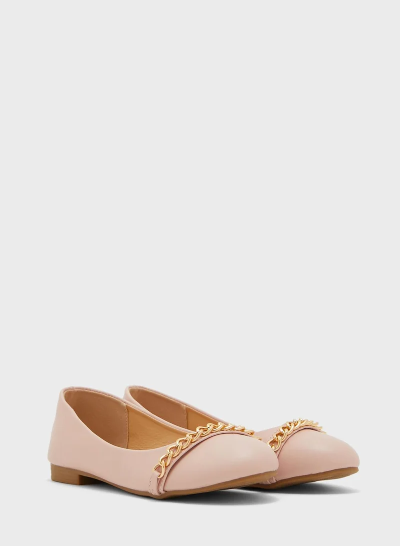 Ginger Chain Detail Ballet Flat Slip On