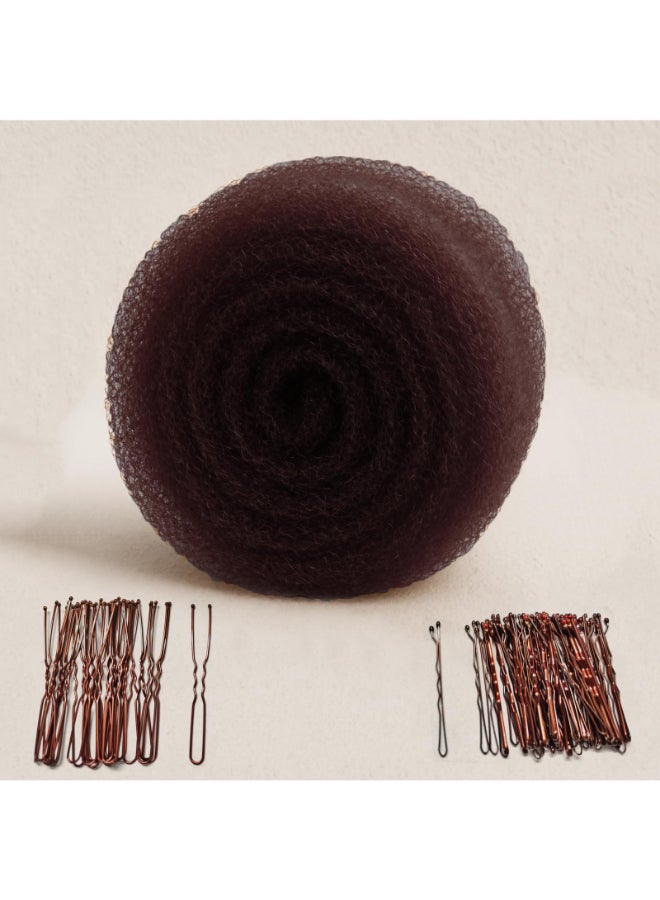 GERILKAI Dark Brown Hair Sponge for Updo Hair Donuts for Updos50 Bobby Pins20 UClipsVolume Hair Bumps ToolHair Padding for Updos - Image 2