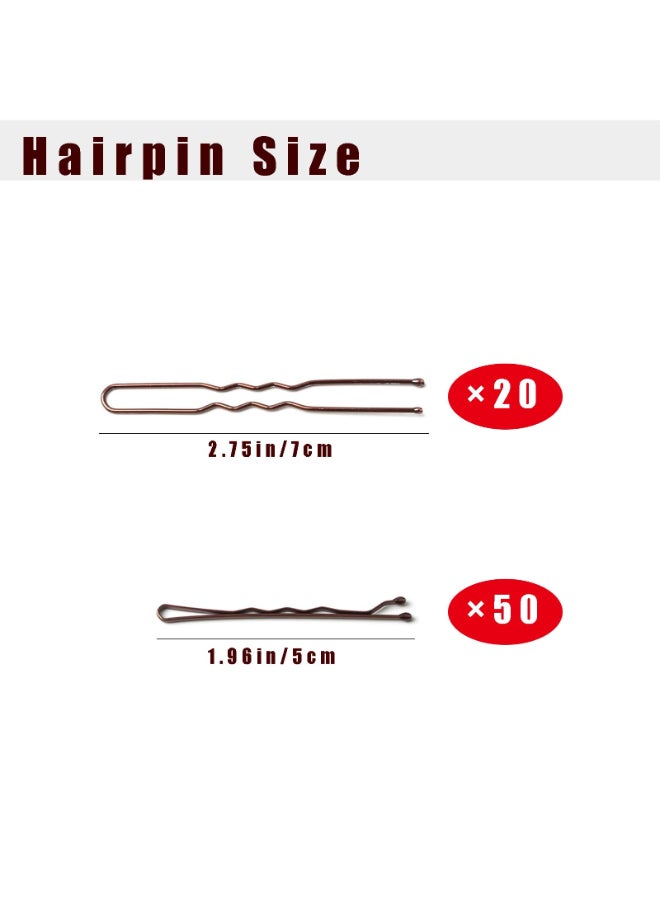 GERILKAI Dark Brown Hair Sponge for Updo Hair Donuts for Updos50 Bobby Pins20 UClipsVolume Hair Bumps ToolHair Padding for Updos - Image 4