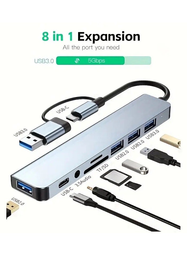 Home Clearance Sale VIENON Aluminum 7-in-1 USB Expander, USB Distributor With 1 USB 3.0, 4 USB 2.0, And 2 USB C Ports, Suitable For MacBook Pro Air And More PC/laptop/tablet Devices/computer And Accessories USB Hub  - Image 2