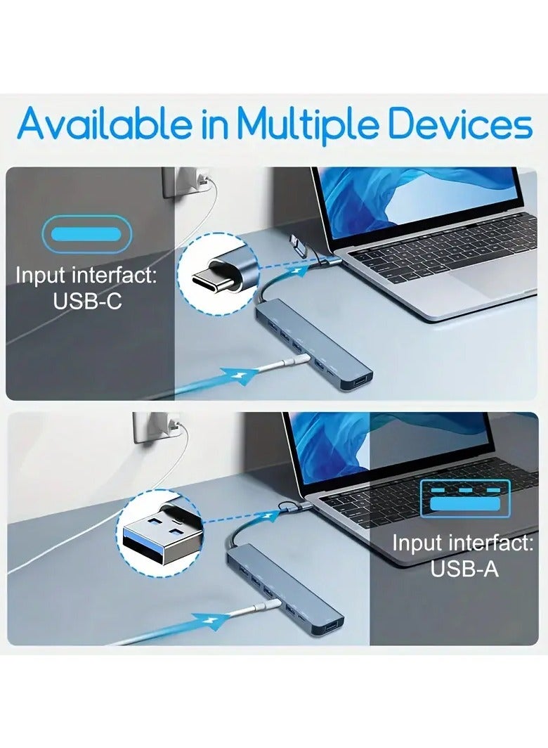 Home Clearance Sale VIENON Aluminum 7-in-1 USB Expander, USB Distributor With 1 USB 3.0, 4 USB 2.0, And 2 USB C Ports, Suitable For MacBook Pro Air And More PC/laptop/tablet Devices/computer And Accessories USB Hub  - Image 4