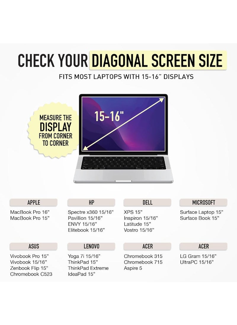 Captaintech 15-16 Inch Beige Laptop Sleeve for Women and Men MacBook Pro 16 Inch Case Cute Computer Sleeve Carrying Case Laptop Bag/Asus/Dell/HP 15.6 Inch Laptop Cover  - Image 3