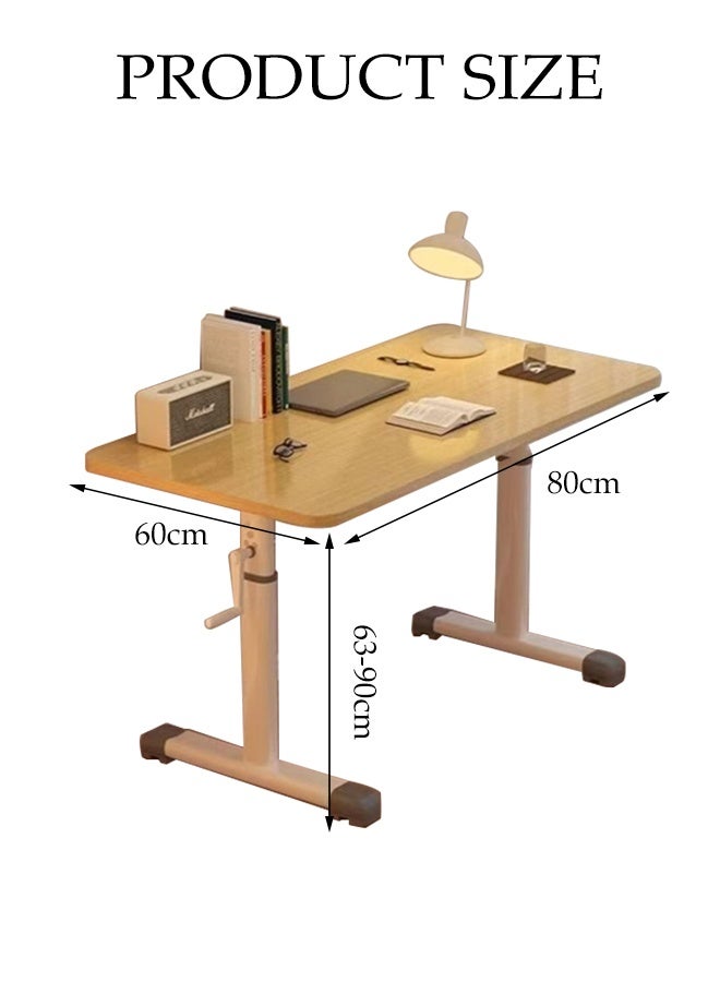 Spides Multifunctional Standing Computer Desk Adjustable Height Study Desk Hand Cranked Lifting PC Desktop Computer Table Ergonomic Design Study Writing Workstation Adjustable Height 65-90cm for Home Office, Study, Work - Image 4
