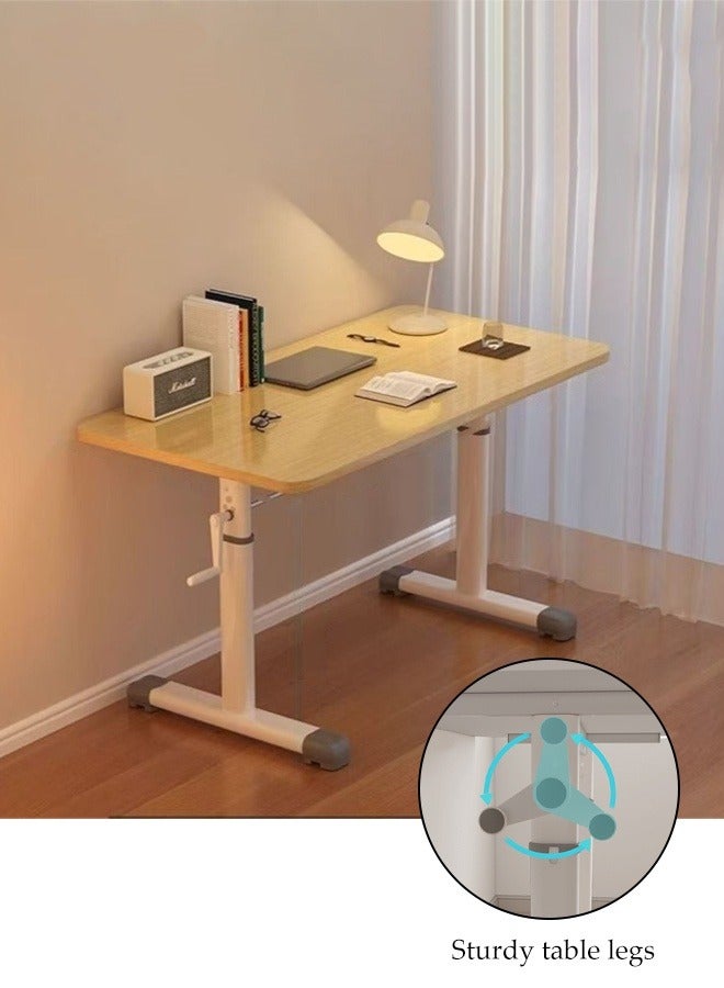 Spides Multifunctional Standing Computer Desk Adjustable Height Study Desk Hand Cranked Lifting PC Desktop Computer Table Ergonomic Design Study Writing Workstation Adjustable Height 65-90cm for Home Office, Study, Work - Image 1