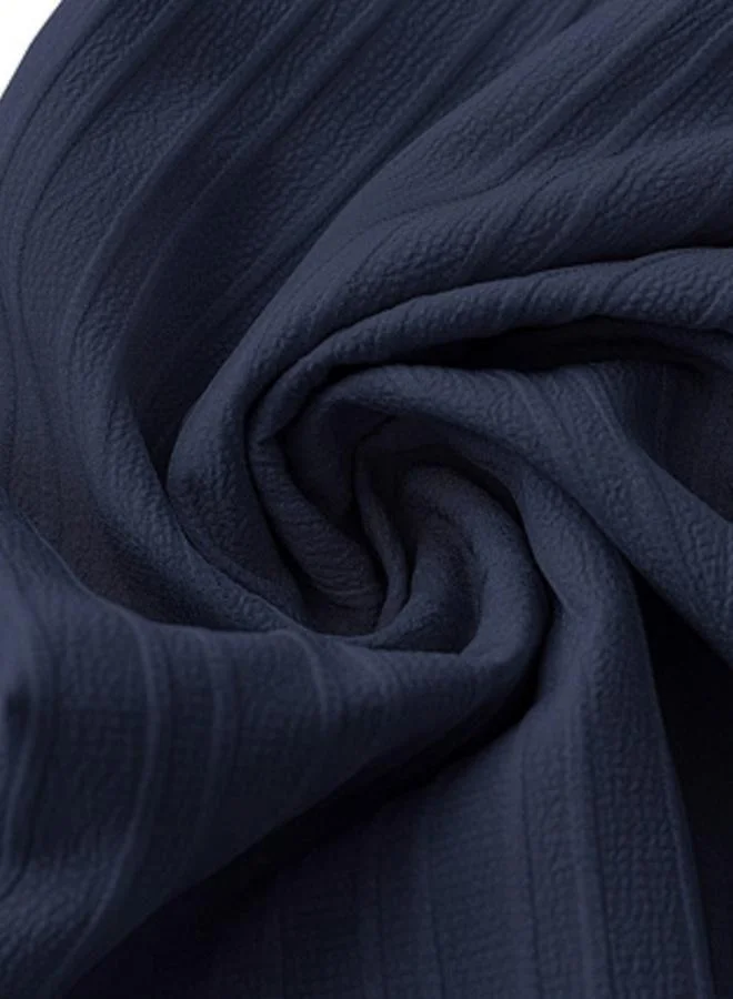 Take Two Navy Blue Navy Blue Textured Straight Leg Pants for Women | Best Price UAE