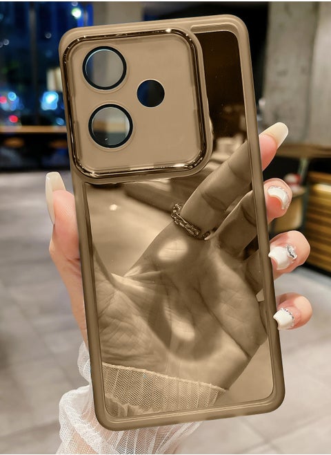 Honor 400 5G 2025 Soft Transparent TPU Camera Lens Protection Silicone Ultra Thin Phone Stylish Electroplated Camera Border Back Case Cover - Brown