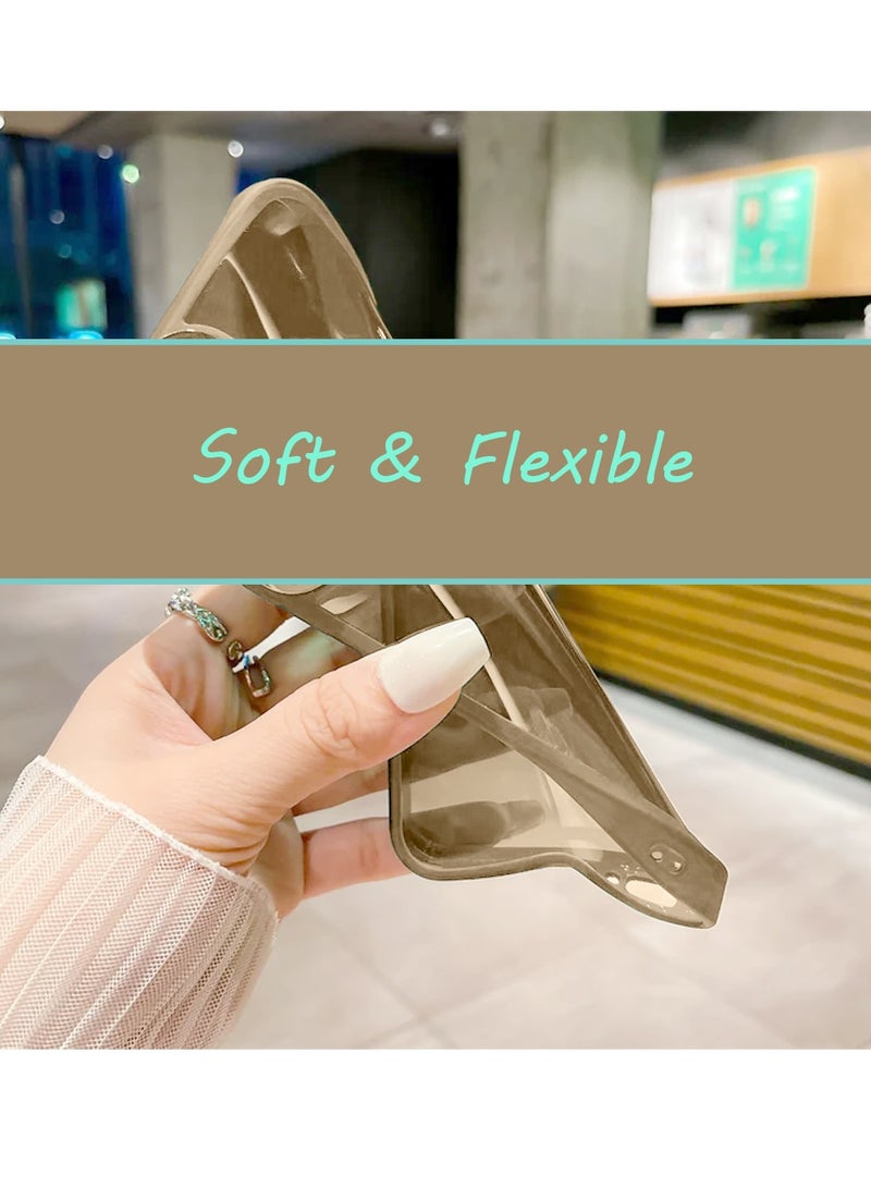 دبليو تيك غلاف خلفي أنيق من السيليكون الشفاف TPU لحماية كاميرا هاتف Honor 400 5G 2025، رفيع للغاية مع حدود الكاميرا مطلية بالكهرباء - بني - Image 5