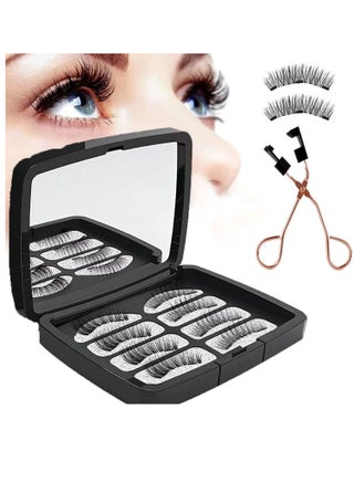 Magnetic False Eyelashes, Dual Eyelashes Without Eyeliner or Glue, 3D Reusable Natural Lashes Fake with Applicator 2 Pairs Pack - pzsku/Z87D3F3B8EB4AFE753A50Z/45/_/1700637309/fafe14da-c523-4ae6-bc65-080df69c6090