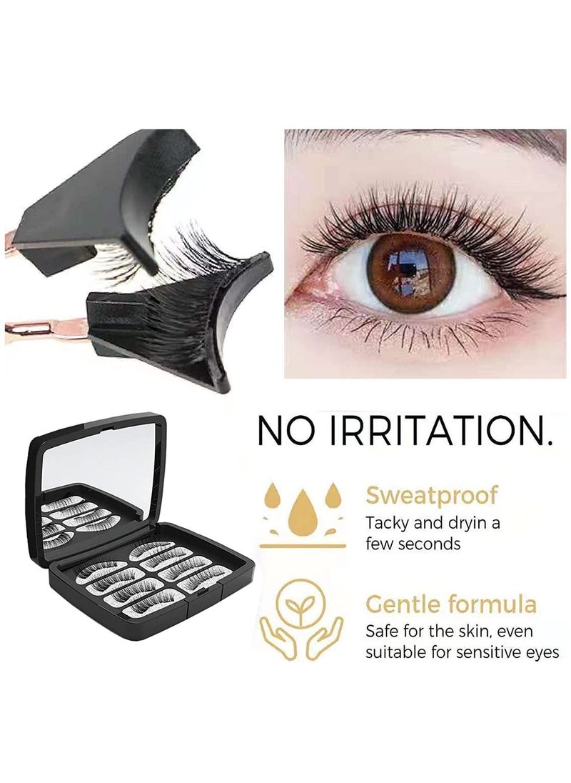 Y&D - Magnetic False Eyelashes, Dual Eyelashes Without Eyeliner or Glue, 3D Reusable Natural Lashes Fake with Applicator 2 Pairs Pack - Image 1