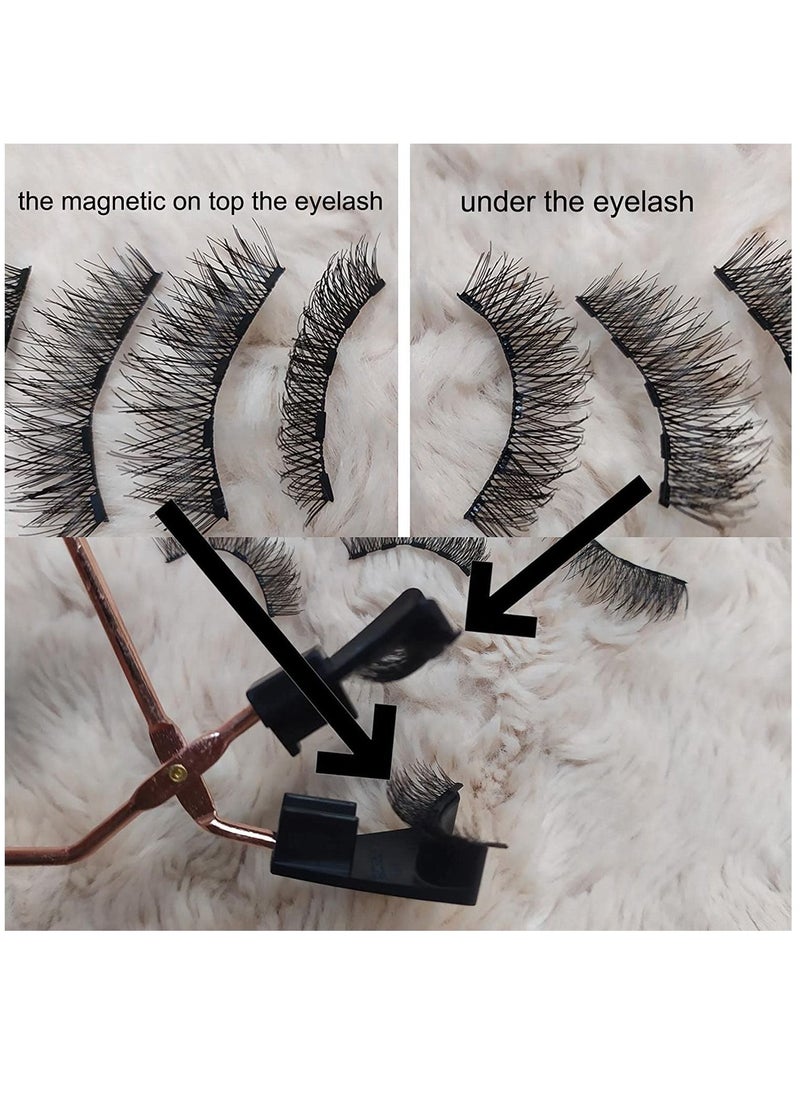 Y&D - Magnetic False Eyelashes, Dual Eyelashes Without Eyeliner or Glue, 3D Reusable Natural Lashes Fake with Applicator 2 Pairs Pack - Image 1