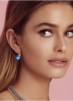 EVEVIC Cube Austrian Crystal Drop Leverback Earrings for Women Fashion 14K Rose Gold Plated Hypoallergenic Jewelry  - Image 2