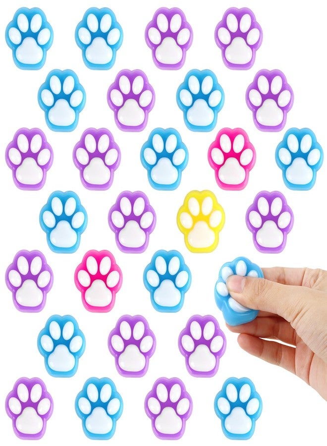 Abilat 28 Pcs Mini Cat Paw Squishies Squeeze Toys Cute Cat Paw Mochi Squishy Stress Relief Toys for Adults Kids Toddlers Birthday Party Favors Classroom Prizes Gift Bag Fillers - Image 1