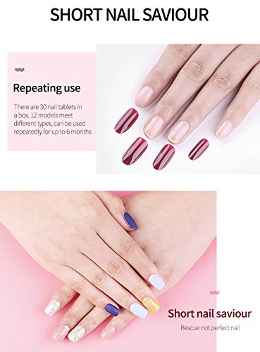 COSLIFESTORE- Press on nails - 24 reusable gel chrome nail extensions nails with full application kit consisting of buffer, manicure tool, 24 jelly tabs- DIY nail art (GREY HOLOGRAPHIC CHROME) - Image 4