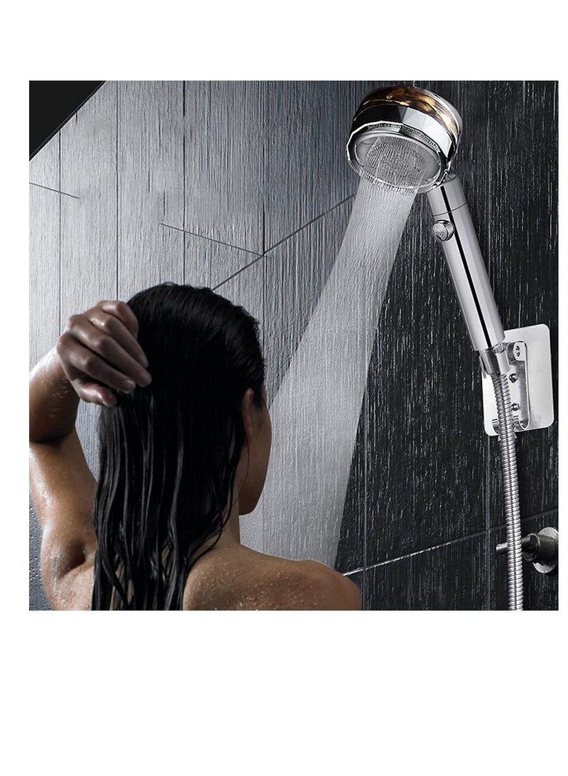 Excefore High Pressure Water Saving Shower，High-pressure shower head with filter and pause switch， Easy Install Handheld Turbocharged Shower Head 360 Degrees Rotating (Gold) - Image 5