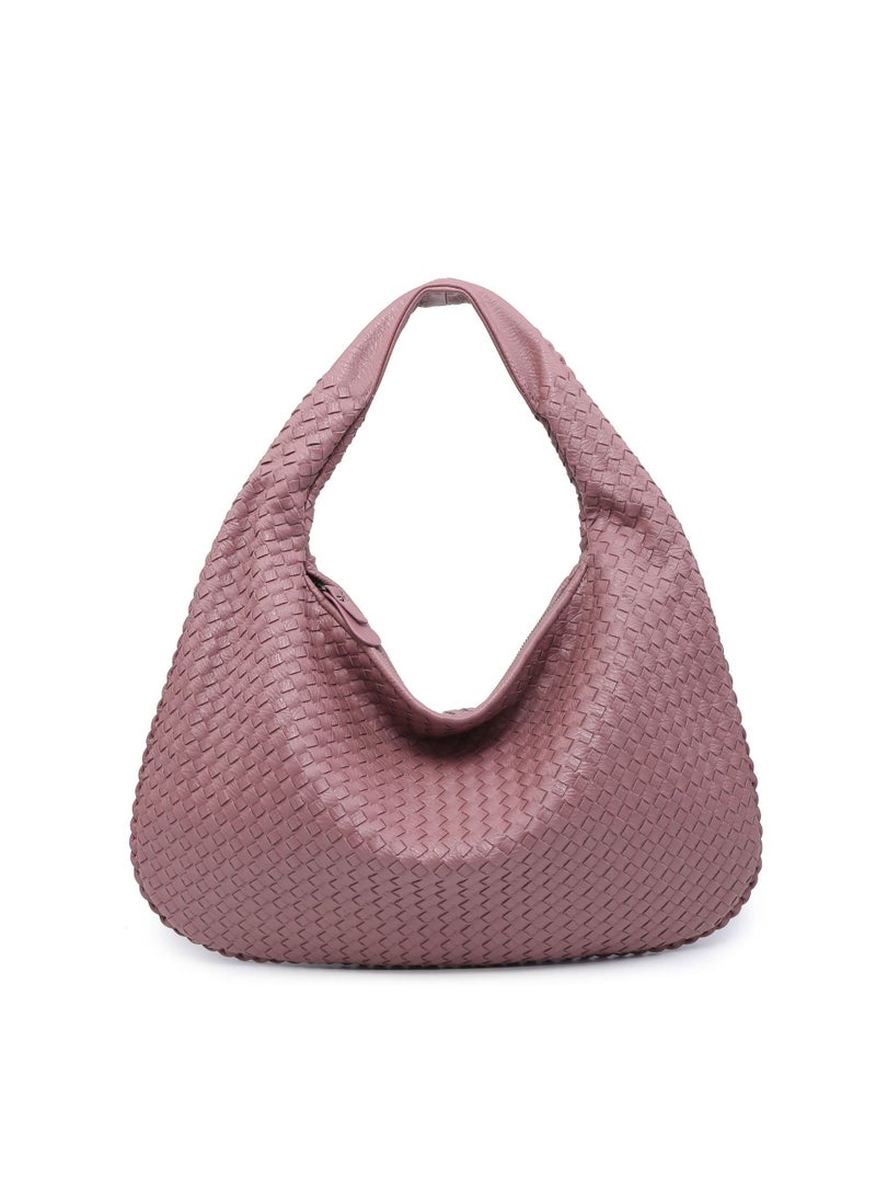 Woven womens bag dumpling bag 2023 new summer simple big brand shoulder bag autumn and winter European and American fashion casual big bag Lotus root purple 