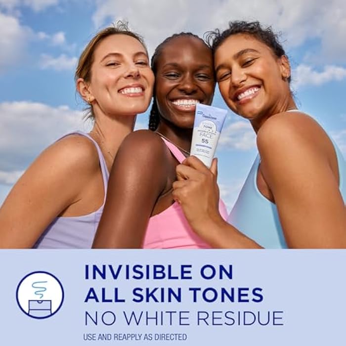 Coppertone Every Tone Invisible Finish Face Sunscreen SPF 55, Lightweight, Blends in Clear Sunscreen for All Skin Tones, 2 Fl Oz Tube - Image 2