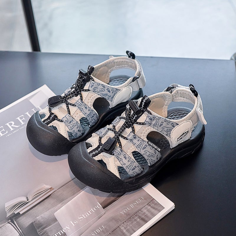 Boys' Toe-Covered Sandals 2024 Children'S Soft-Soled Boys Mid-Size Children'S Sports Non-Slip Baby Beach Shoes - Image 1