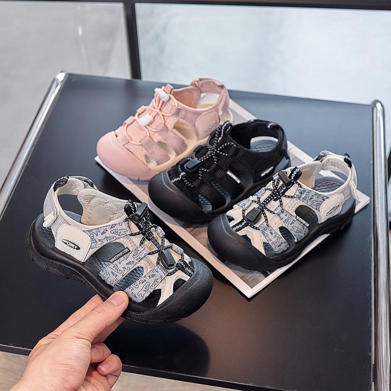 Boys' Toe-Covered Sandals 2024 Children'S Soft-Soled Boys Mid-Size Children'S Sports Non-Slip Baby Beach Shoes - Image 2