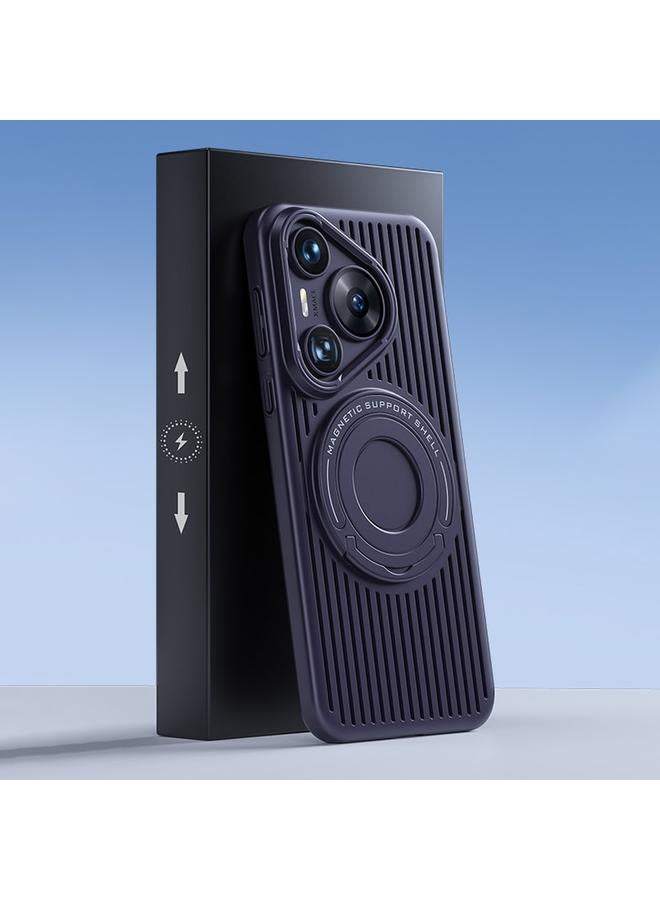 حافظة هاتف الكمبيوتر الشخصي المزودة بحلقة مغناطيسية تبريد لهاتف Huawei Pura 70 (أرجواني)