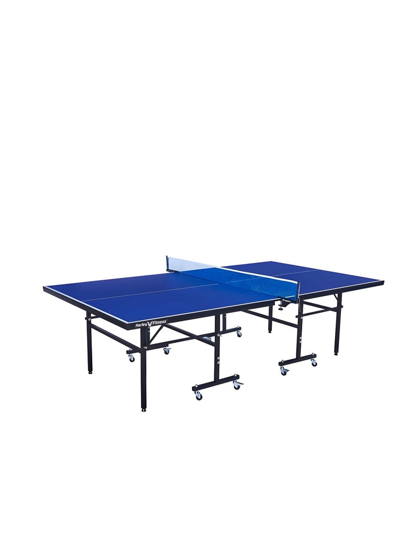 HARLEY FITNESS Harley Fitness Table Tennis Table | Foldable Ping Pong Table with UV Paint Top, Rust-Proof Steel Frame, Space-Saving Design, Professional Size, TT Table for All Ages, Family Fun, Blue/Black - Image 1