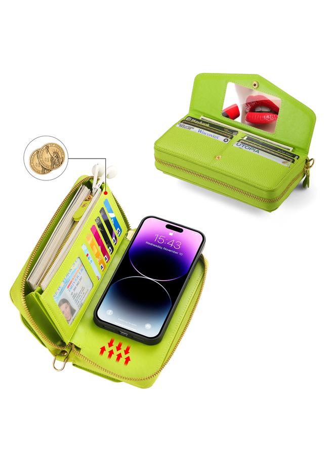 S-TOP Case For iPhone 14 Plus MagSafe Crossbody Multi-functional Zipper Wallet Litchi Leather Phone Case - Image 3