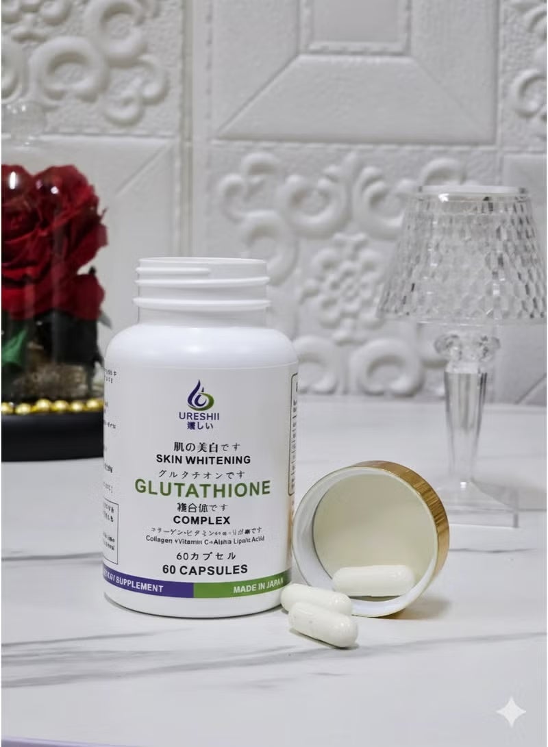 Ureshii Glutathione Complex Skin Whitening Capsules, 60 Count - Image 2