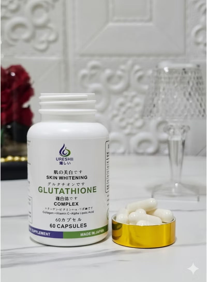 Ureshii Glutathione Complex Skin Whitening Capsules, 60 Count - Image 4