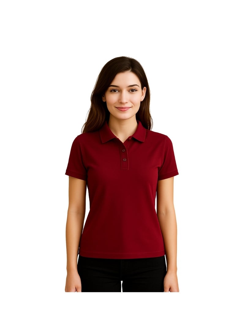 PRINTSHOP4ME Pack Of 10 Pcs Women's Regular-Fit Golf Polo T-shirt Pure Cotton Short Sleeve 220 GSM Basic Colors - Image 2