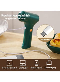 Wireless Electric Hand Whisk Usb Rechargeable Portable Egg Beater With 2 Detachable Whisks With 3 Speed Modes For Eggs Milkshake Cream Butter Baby Food Fit For Kitchen Camping Gifts Green - pzsku/Z87D469C1A3DA3E93F8E3Z/45/_/1741178654/5d07b866-3a1e-4582-9a24-8b2931d336fa