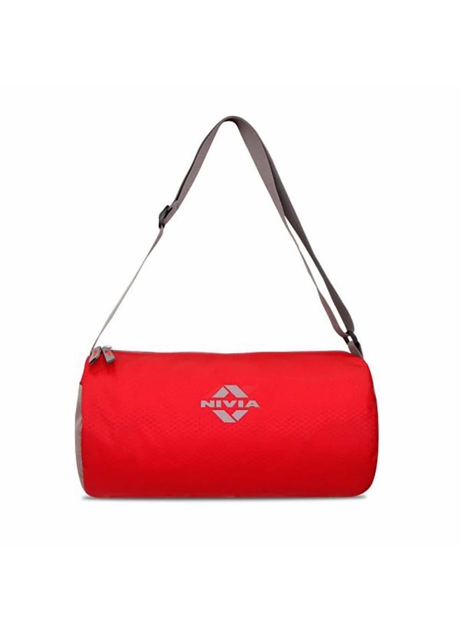 Nivia Basic Duffle Polyester Bag for Men & Women, Gym Bags, Adjustable Shoulder Strap, Side Mesh Pocket, Gym Duffle Bag (Red/Grey),Capacity-11 litres - Image 1